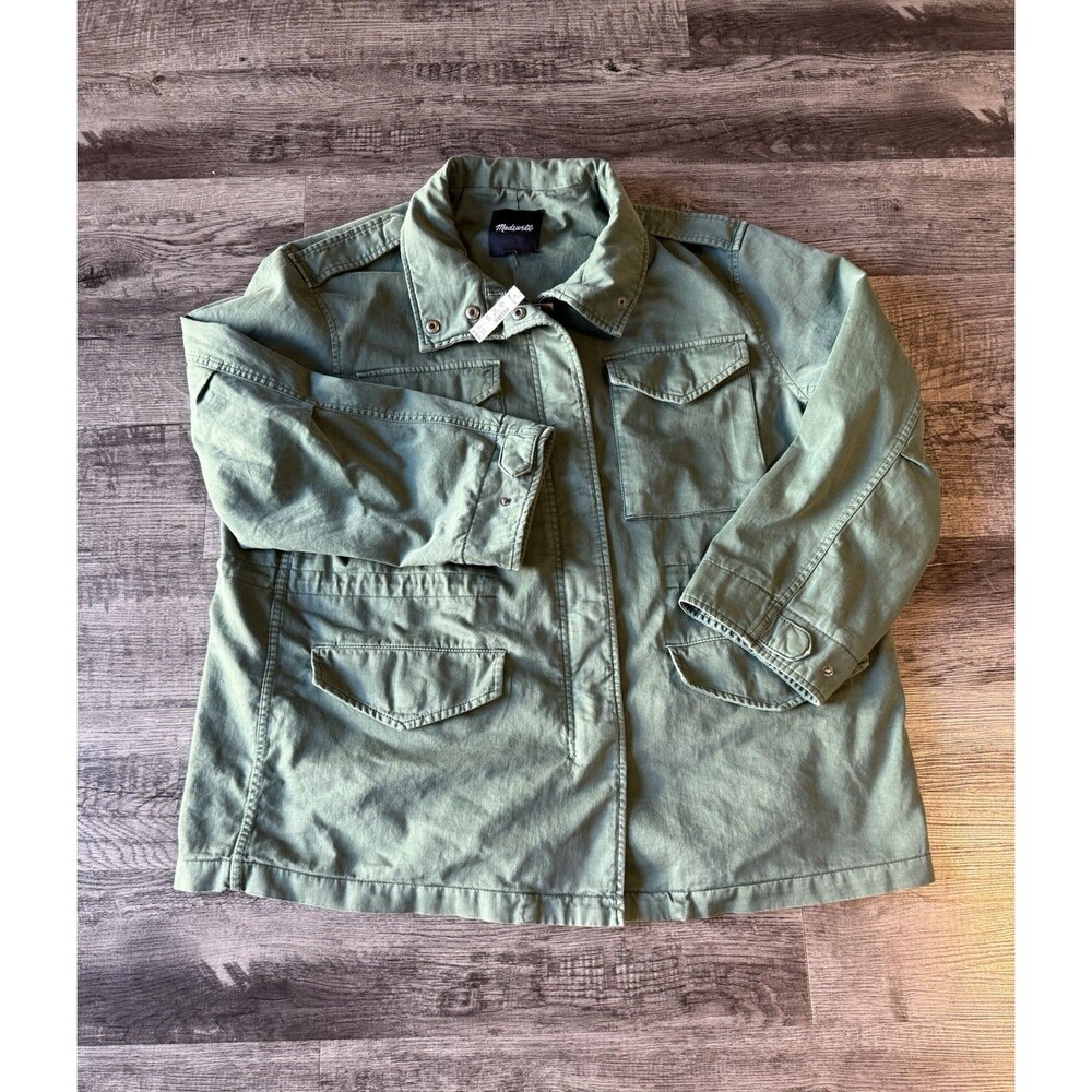Madewell Oversized Field Jacket Womens XL Olive Green Cotton NWT NX649